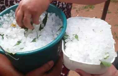 Chuva de granizo e ventos fortes derrubam árvores e destelham casas no Piauí