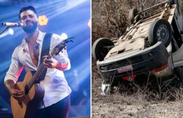 Carro com equipe de Gusttavo Lima capota após show na Paraíba