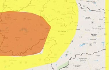 Inmet emite três alertas de chuvas intensas e acumulado de chuvas para 177 cidades da Paraíba