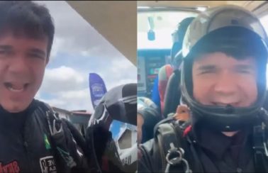 Cantor e sanfoneiro Waldonys sofre queda de paraquedas em Fortaleza