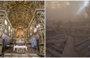 Uma pessoa morre e seis ficam feridas após desabamento de teto de ‘igreja de ouro’ do Centro Histórico de Salvador
